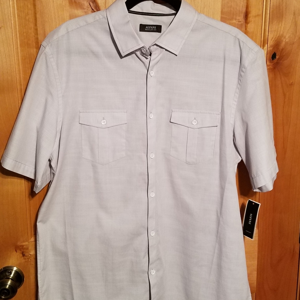 Alfani button down short sleeve  shirt
